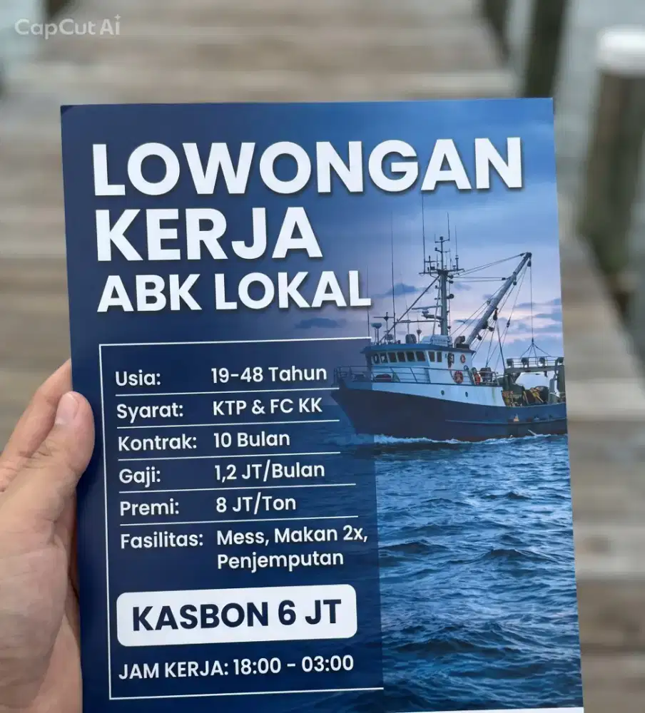 Dibutuhkan secepatnya anak buah kapal lokal