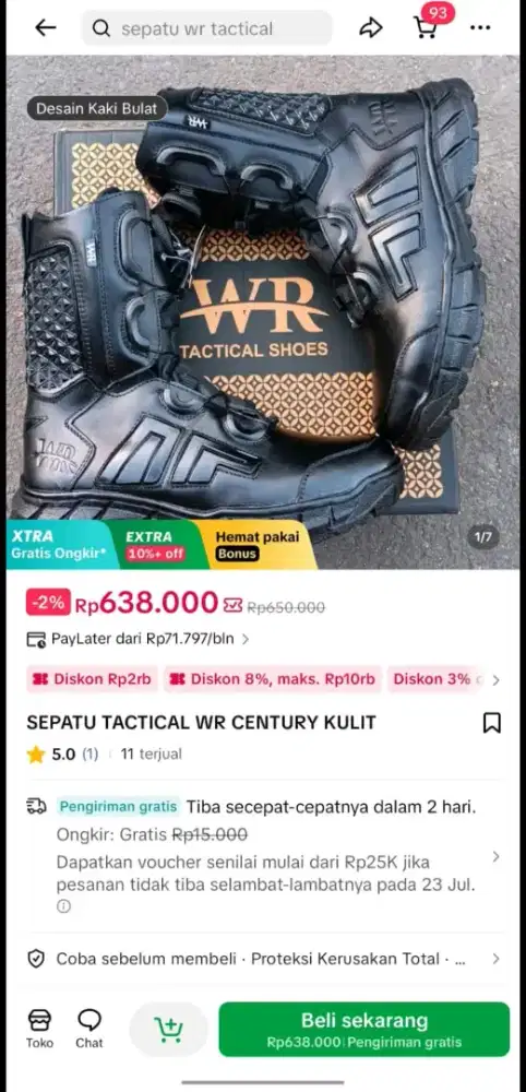 Sepatu pdl tali putar masih baru jual murah aj