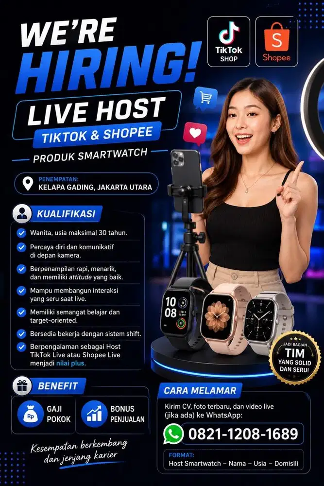 LOWONGAN KERJA HOST LIVE UNTUK WANITA
