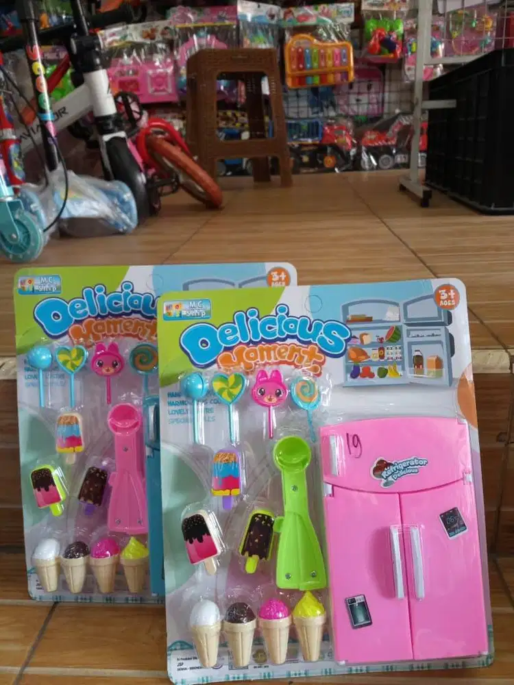 mainan anak kulkas set es krim