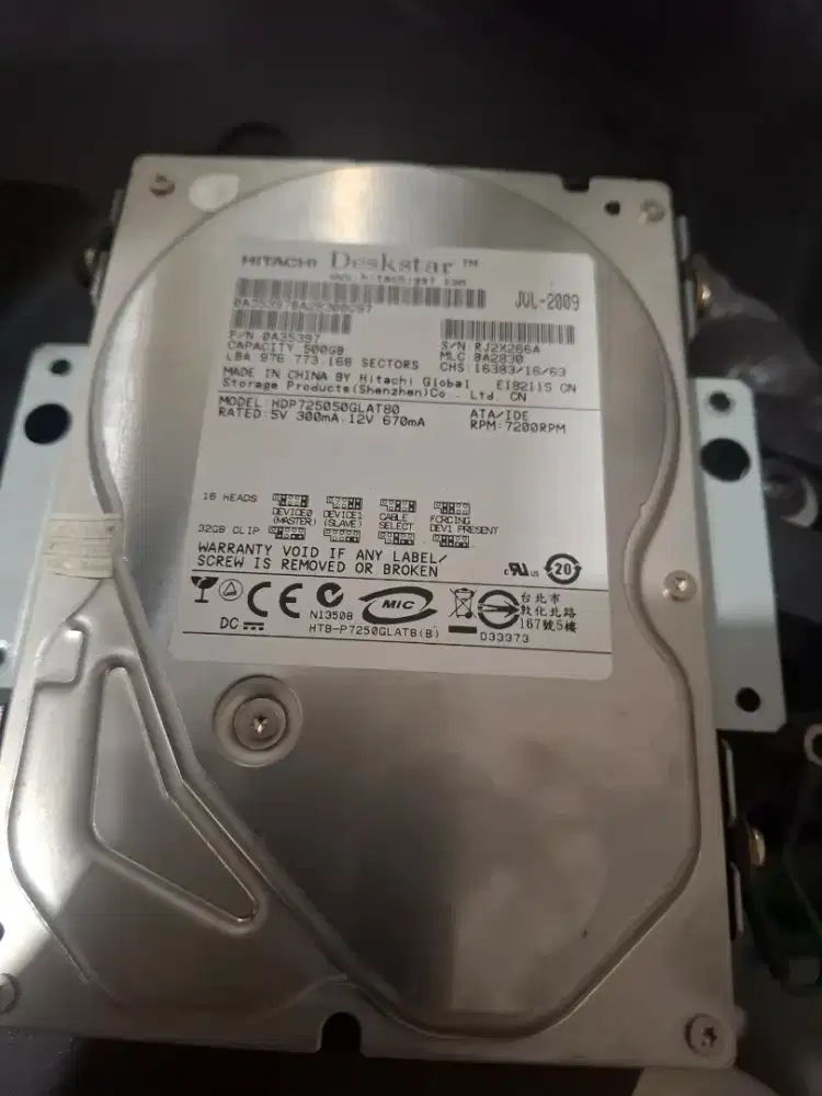 Hardisk 500gb second