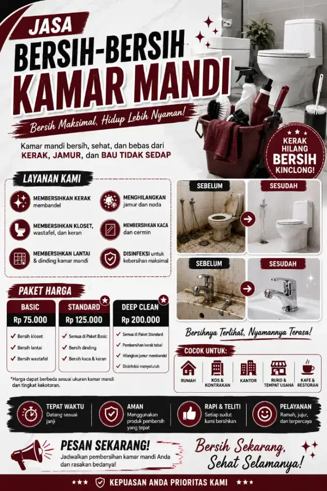 Jasa Kebersihan Kamar Mandi