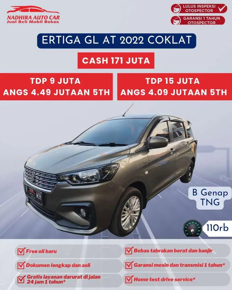 Angsuran 4 Jutaan Ertiga GL AT 2022 Coklat