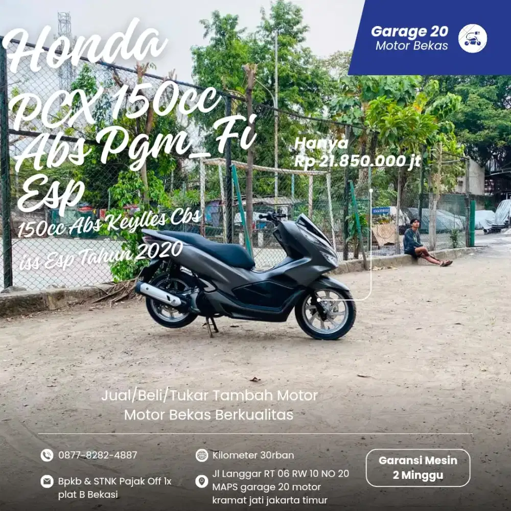 Honda PCX 150cc ABS Fi Keylles CBS ISS Esp Fi Tahun 2020 Pajak Off