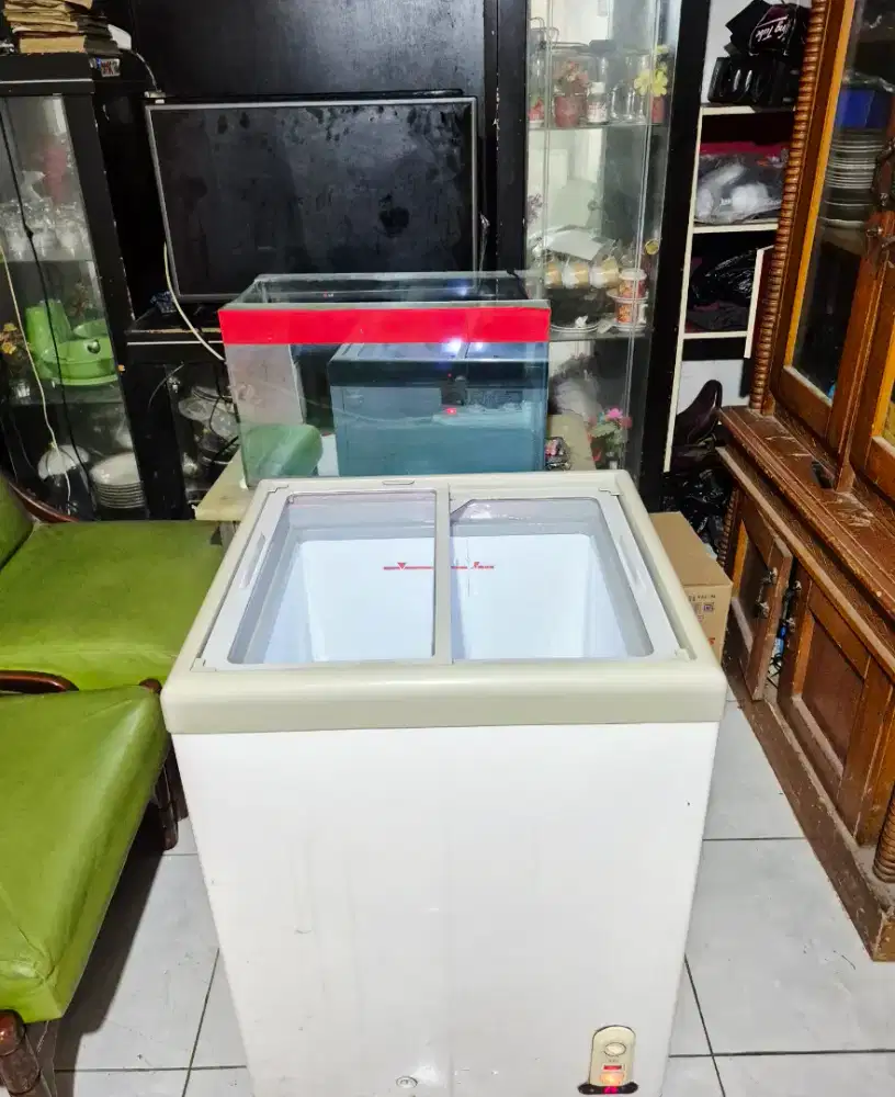 FREEZER SANWOO 100L ORI SIAP PAKAI