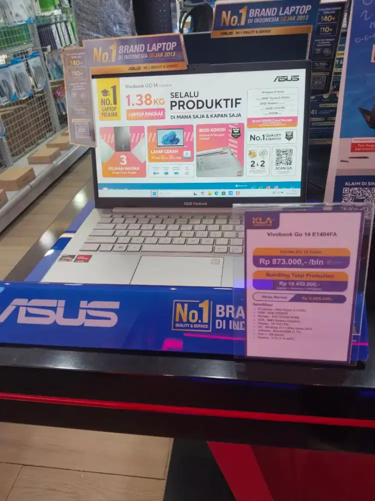Laptop Asus Vivobook Go 14 Promo Cicilan bunga 0% hanya KLA komputer