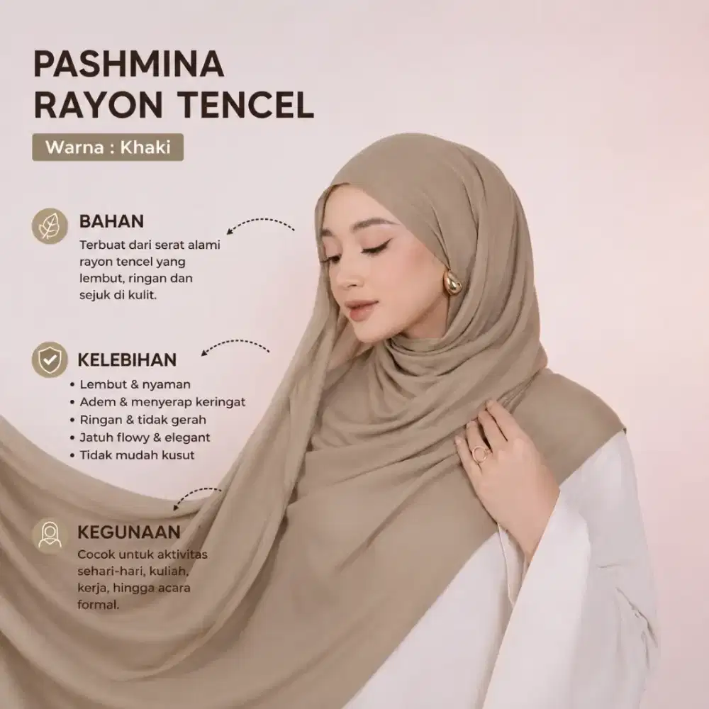 Pashmina rayon tensel lembut meleyot