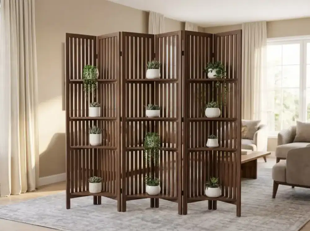 Partisi ruangan lipat/sketsel penyekat ruangan/wooden fording room