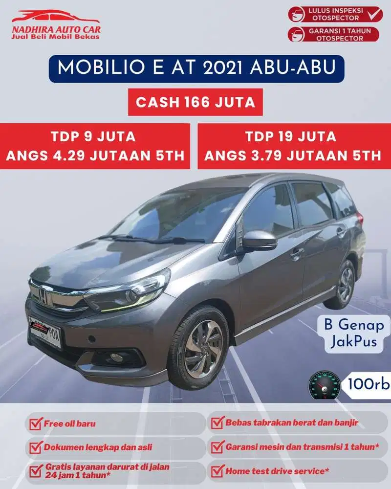 Angsuran 3 Jutaan Mobilio E AT 2021 Abu-abu