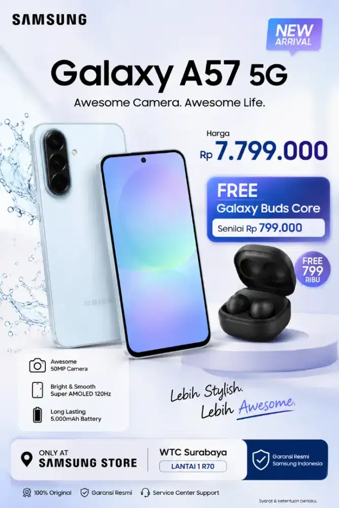 Samsung Galaxy A57 5G free galaxy buds core