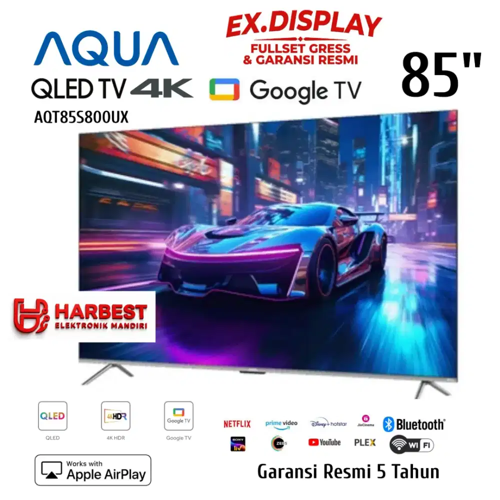 TERMURAH! AQUA TV QLED 4K 85 GOOGLE TV  AQT85S800UX NEFLIX 4K HDR