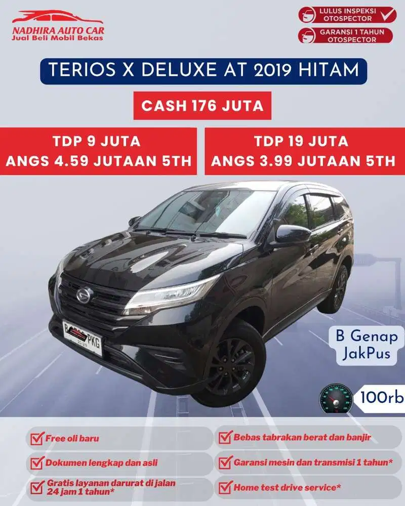 Angsuran 3 Jutaan Terios X Deluxe AT 2019 Hitam