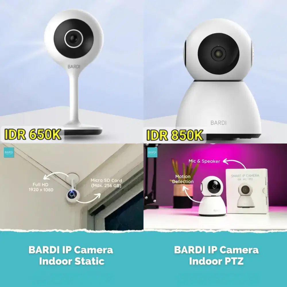 Pasang Smart CCTV BARDI IP Camera 5MP Indoor Premium