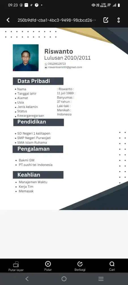 Saya lg Butuh pekerjaan apa ajah