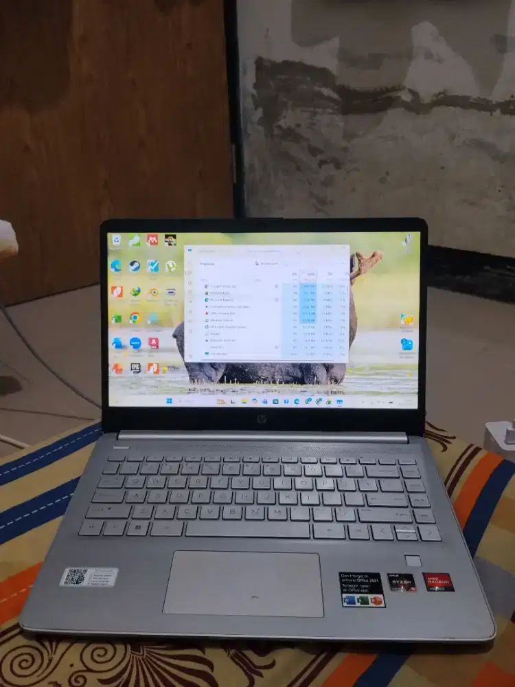 Laptop HP 14 AMD Ryzen 5 5625U RAM 16GB(2×8) SSD 512GB Windows Ori