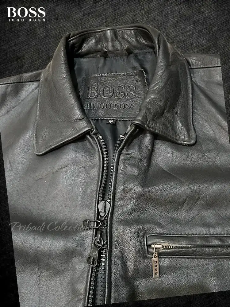 Jaket Kulit Hugo Boss Caferacer Original