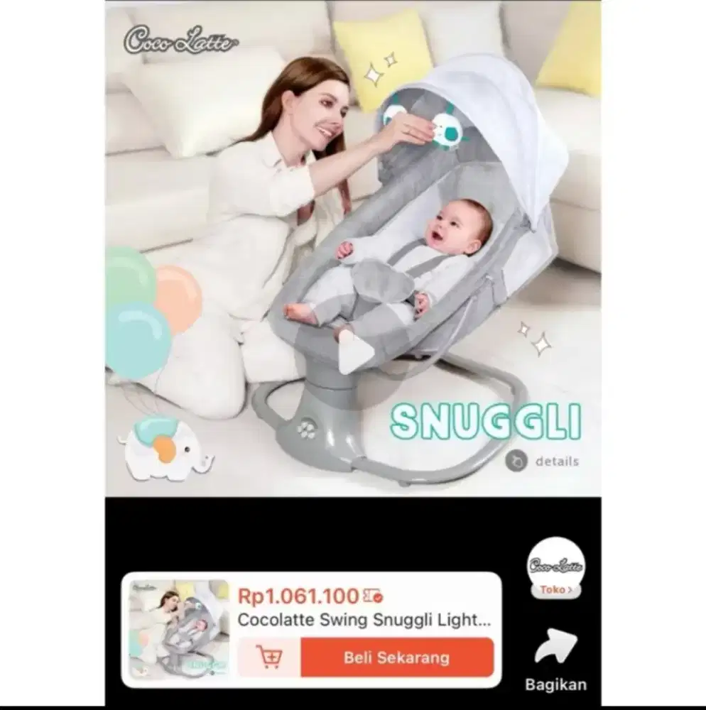 JUAL MURAH KURSI GOYANG BABY COCO LATTE SNUGGLI
