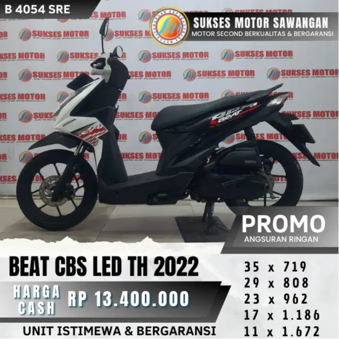 ISTIMEWA HONDA BEAT LED CBS TH 2022 UNIT MULUS BISA KREDIT BERGARANSI