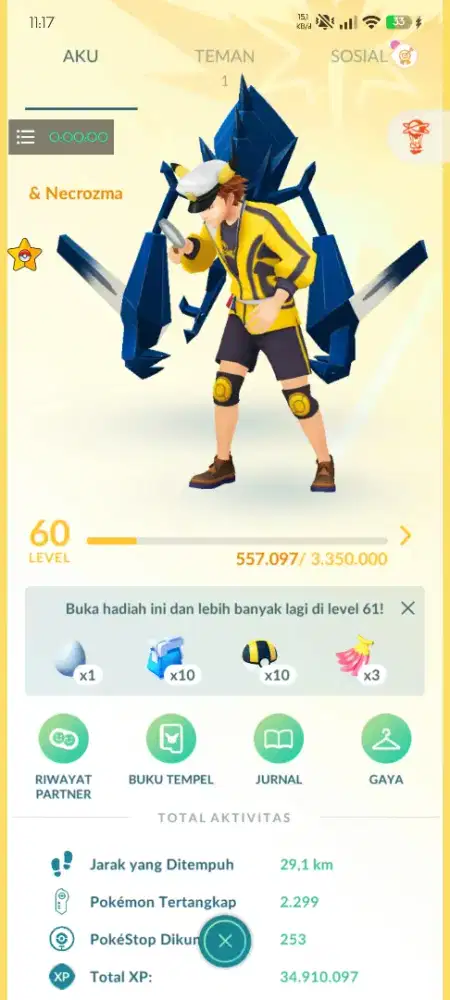 Jual Akun pokemon go lv 60
