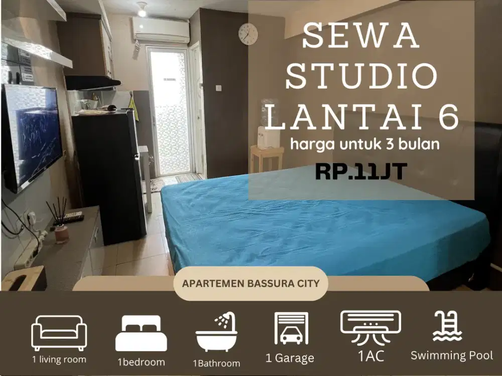 Disewakan studio full furnish samping mall apartemen bassura city