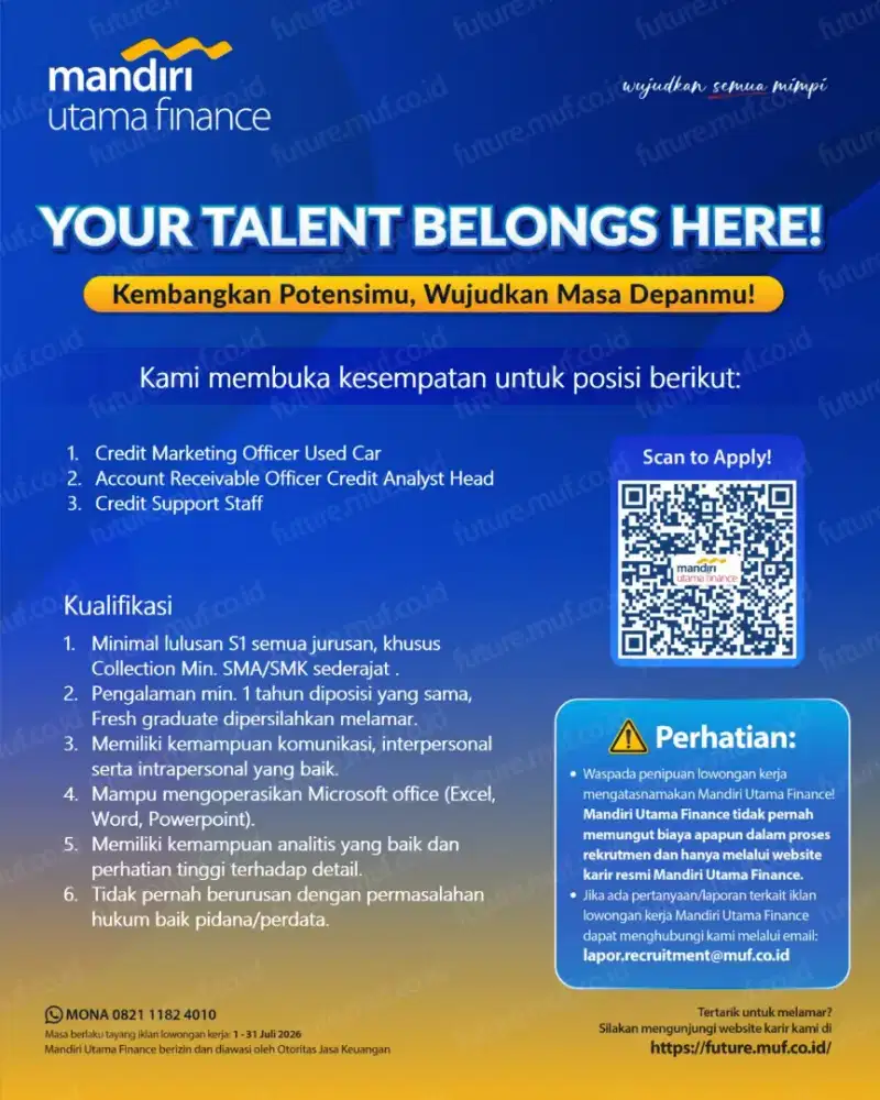 Lowongan Kerja Marketing & Collection