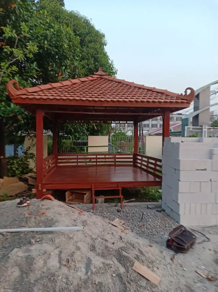 Gazebo 3*3 bahan kayu jati full