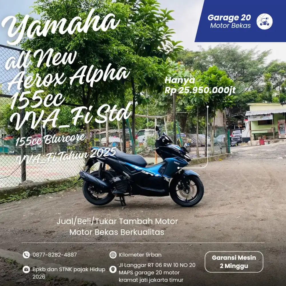Yamaha All New Aerox Alpha 155cc std bluecore vva_fi Tahun 2025