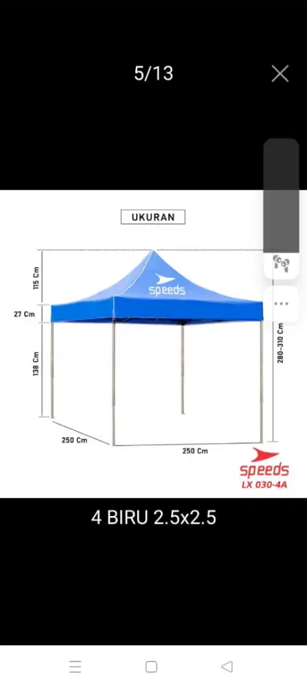Tenda Portable Warna Biru