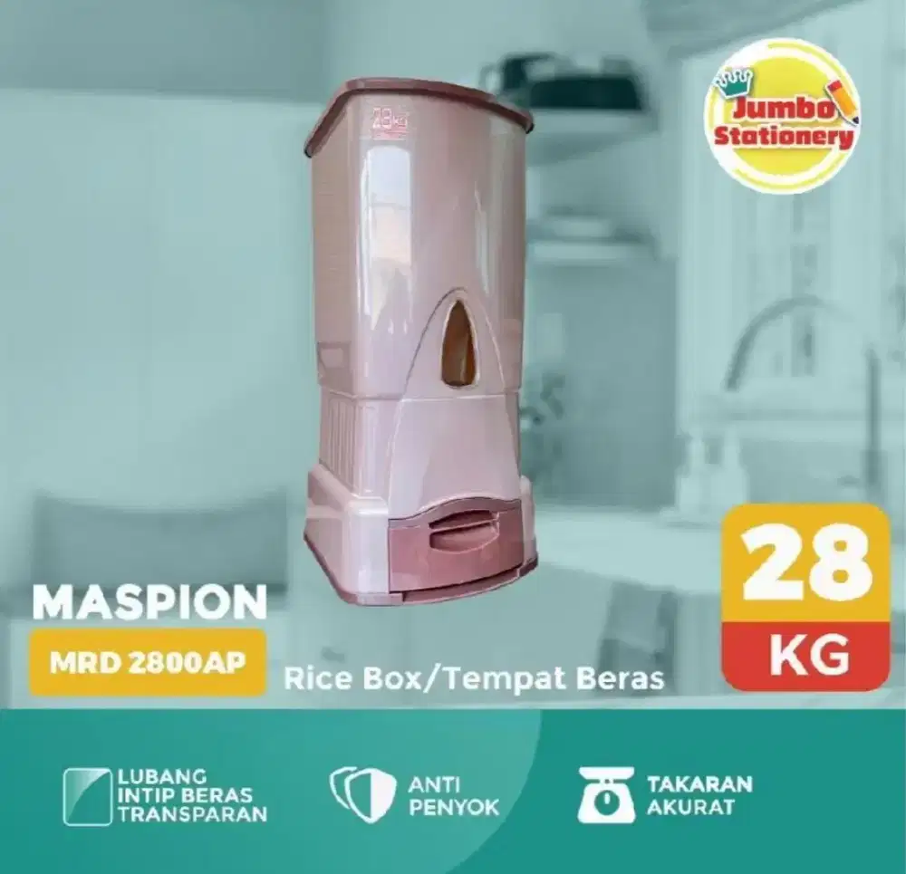 Dispenser beras 28kg maspion