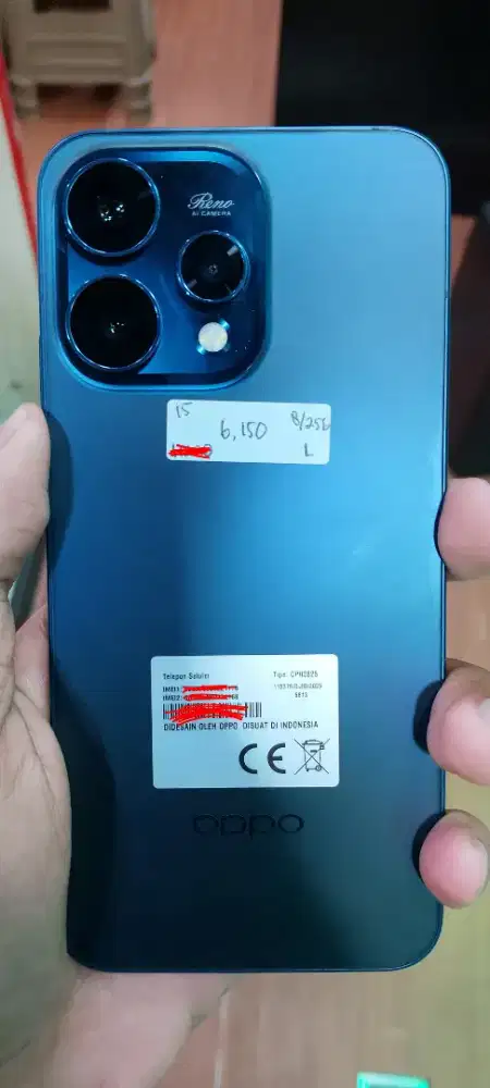 OPPO RENO 15 8/256GB - WARNA BIRU TUA - LIKE NEW