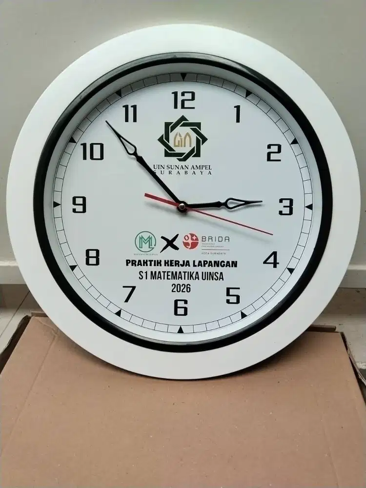 Jam Dinding Custom Logo / Souvenir KKN, PKL, Kantor - Free Desain