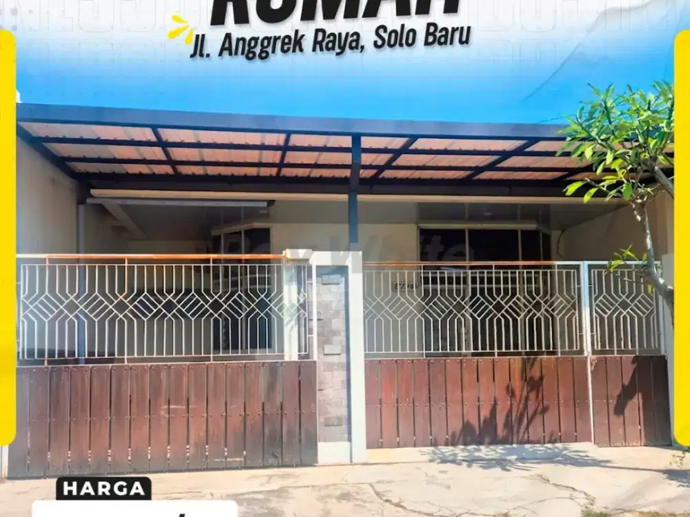 Rumah Sewa Di Jl Anggrek Raya Solo Baru Siap Huni Dekat Mall Strategis