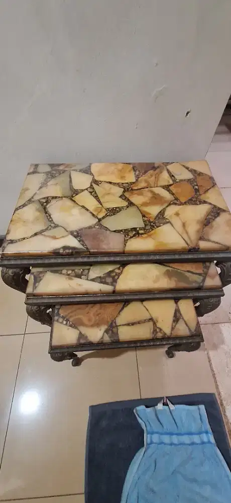Meja susun marmer onyx eropa