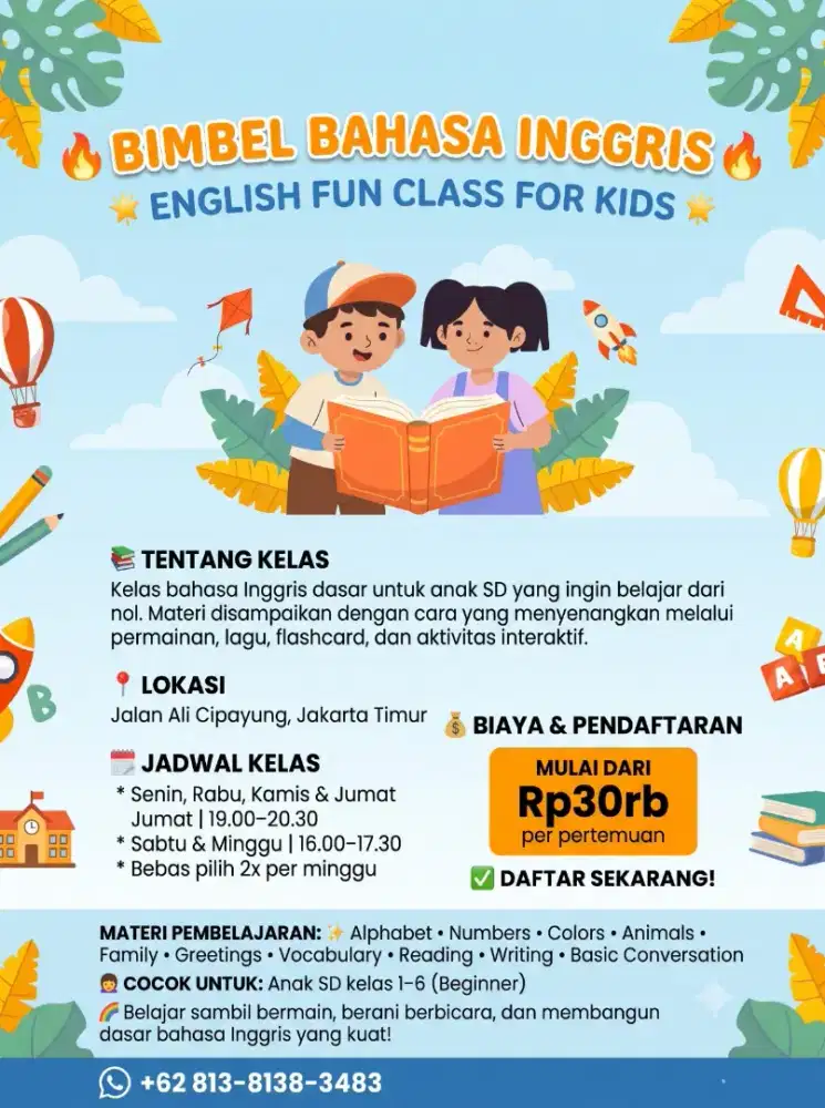 Les Bahasa Inggris Anak SD Cipayung Jaktim I Beginner Class