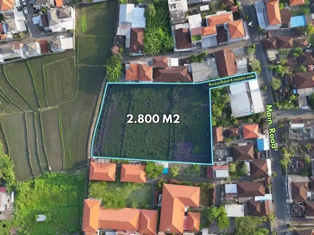 For Lease Yellow Zone Land with Private Access near Babakan, Canggu
