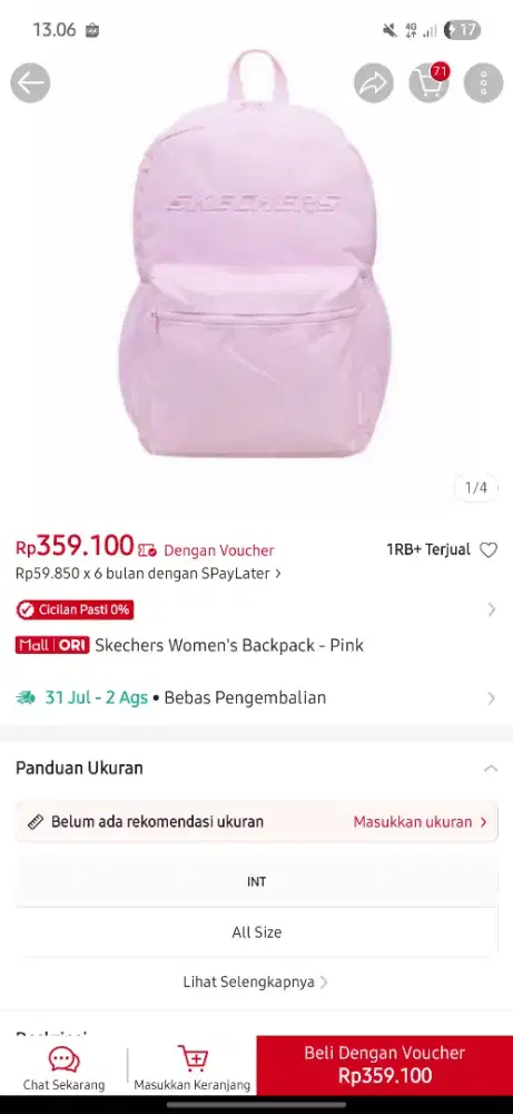 TAS SKECHERS PINK