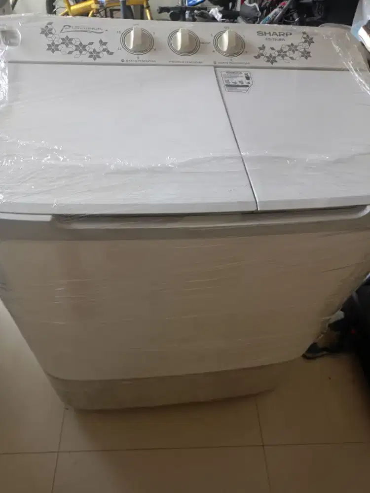 Mesin cuci 2 tabung siap pakai merk Sharp tangguh jumbo