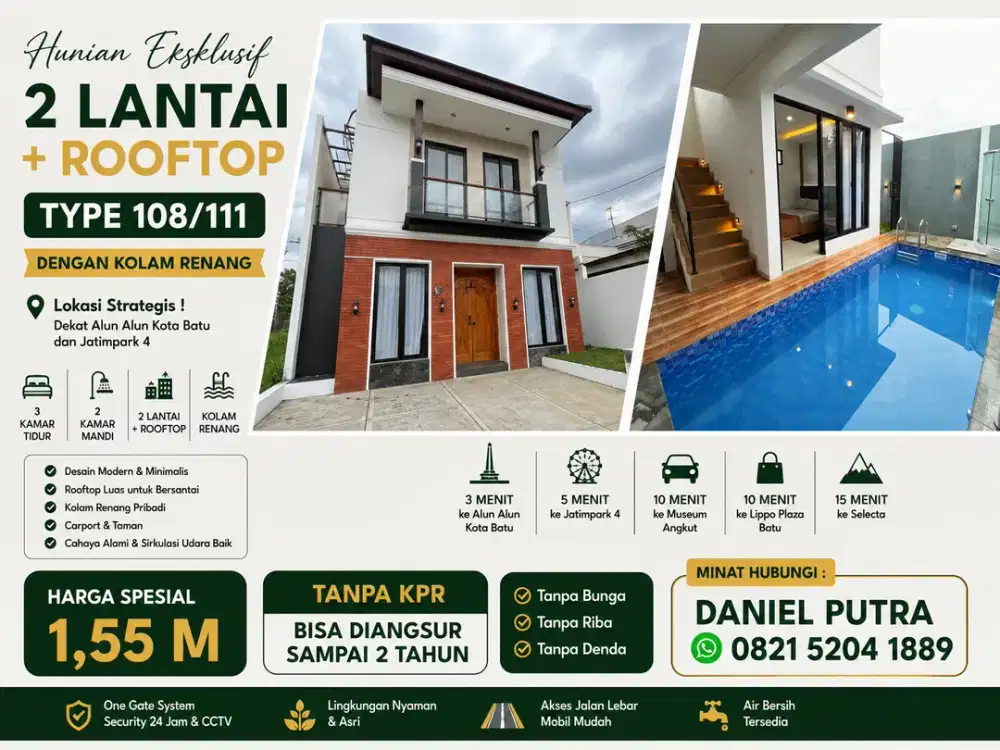 villa kota batu lokasi dekat alun alun kota batu