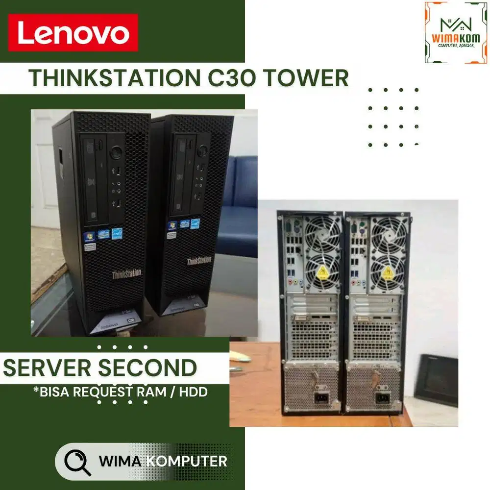 SERVER LENOVO C30 2x XEON 2620V2 24 CORE RAM 128GB HDD 4TB VGA NVS