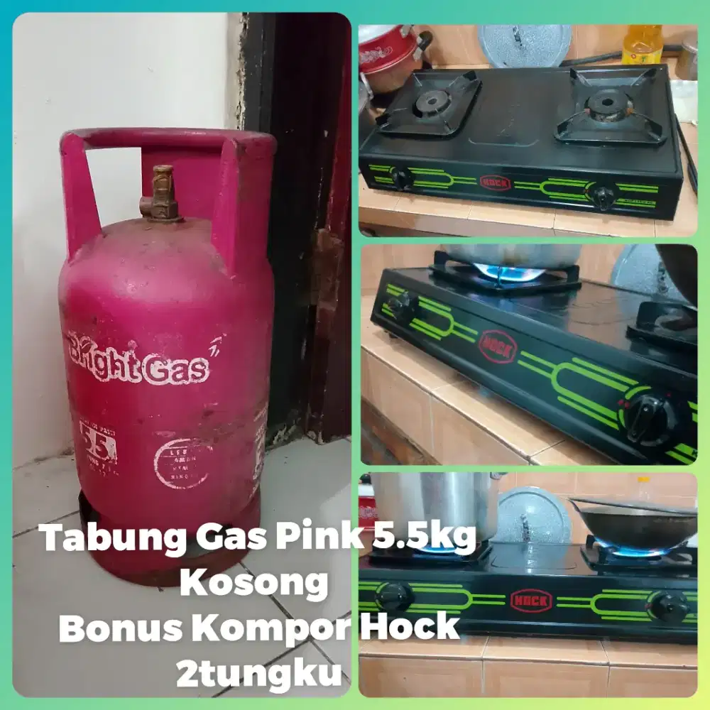 Tabung Gas Pink 5.5kg Kosong Bonus Kompor