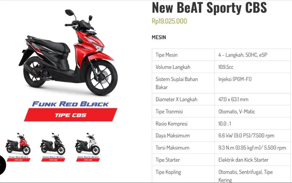 New BeAT Sporty CBS