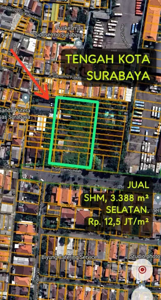 Dijual Cepat Murah BU Tanah Tengah Kota Surabaya