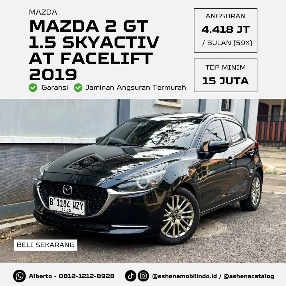 [DP 15 Juta] Mazda 2 GT 1.5 Skyactiv AT LOW KM Hitam / Black Automatic
