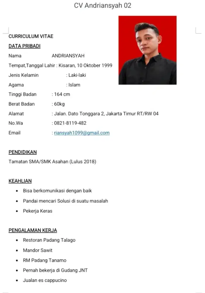 Mencari lowongan pekerjaan apa saja