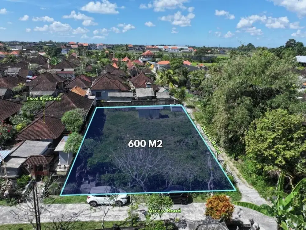 600 sqm Hook Land for Lease in Nyambu, Kediri – Tabanan Bali