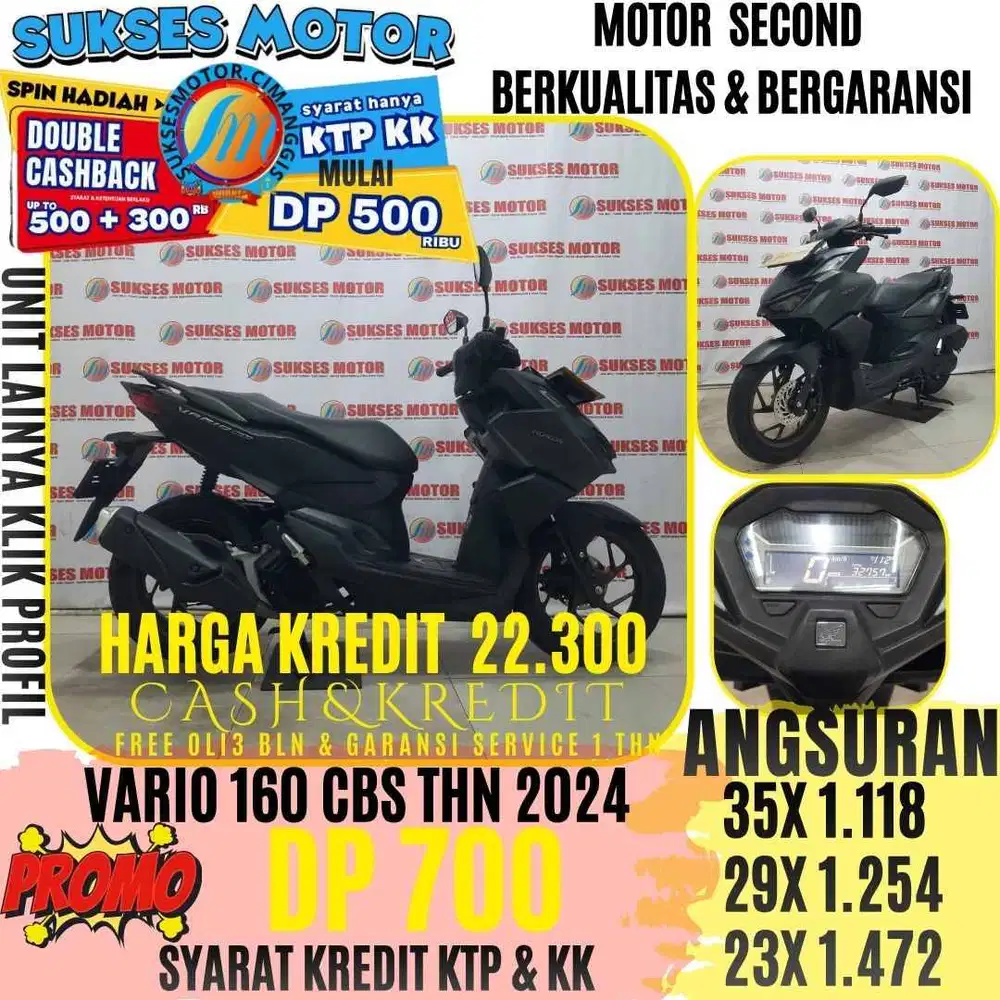VARIO 160 CBS TAHUN 2024 BERGARANSI CASHBACK UPTO 300 RIBUAN