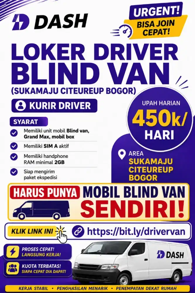 Lowongan Kerja Driver Blind Van