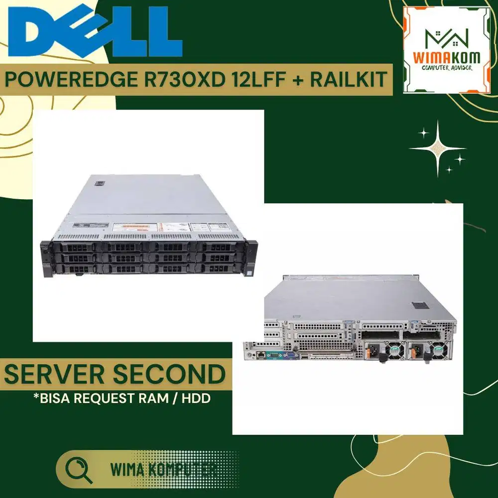 SERVER DELL R730XD 12 LFF 2x XEON E5-2695v4 72 CORE RAM 128GB NO HDD