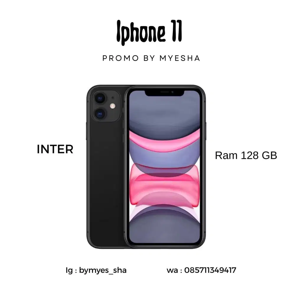 Iphone 11 128 black inter ( garansi )
