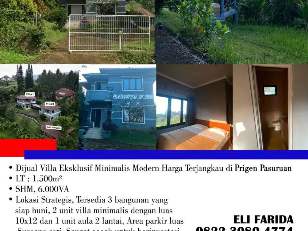 Dijual Villa Eksklusif Minimalis Modern Harga Terjangkau di Prigen Pasuruan